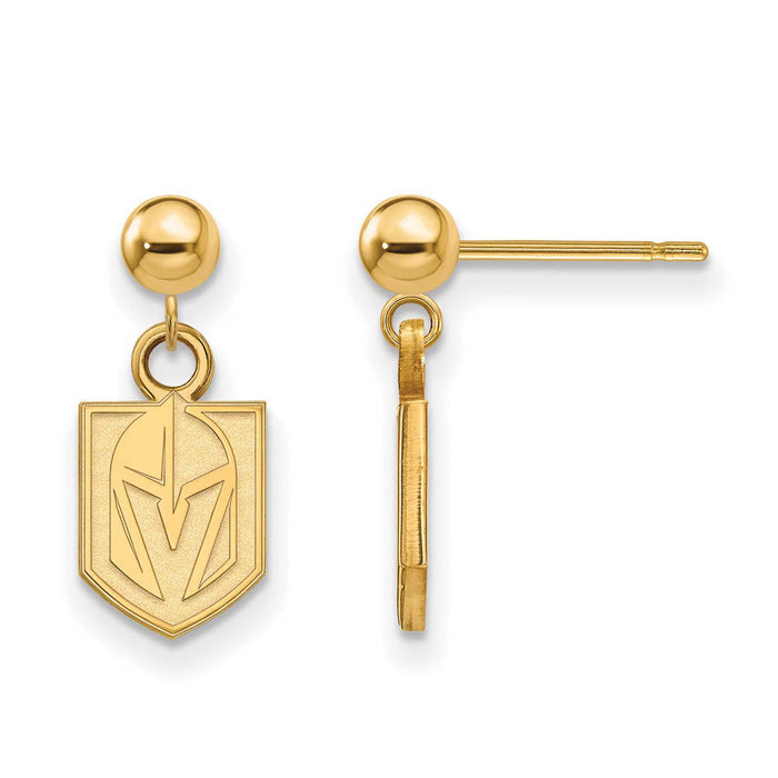 Vegas Golden Knights SS 14k Yellow Gold Plated Ball Dangle Earrings - Vegas Team Store