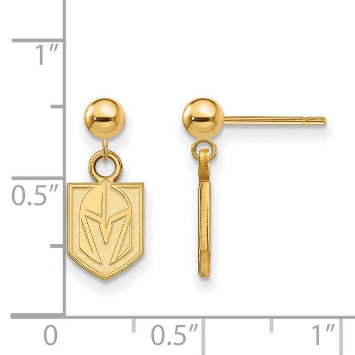 Vegas Golden Knights SS 14k Yellow Gold Plated Ball Dangle Earrings - Vegas Team Store