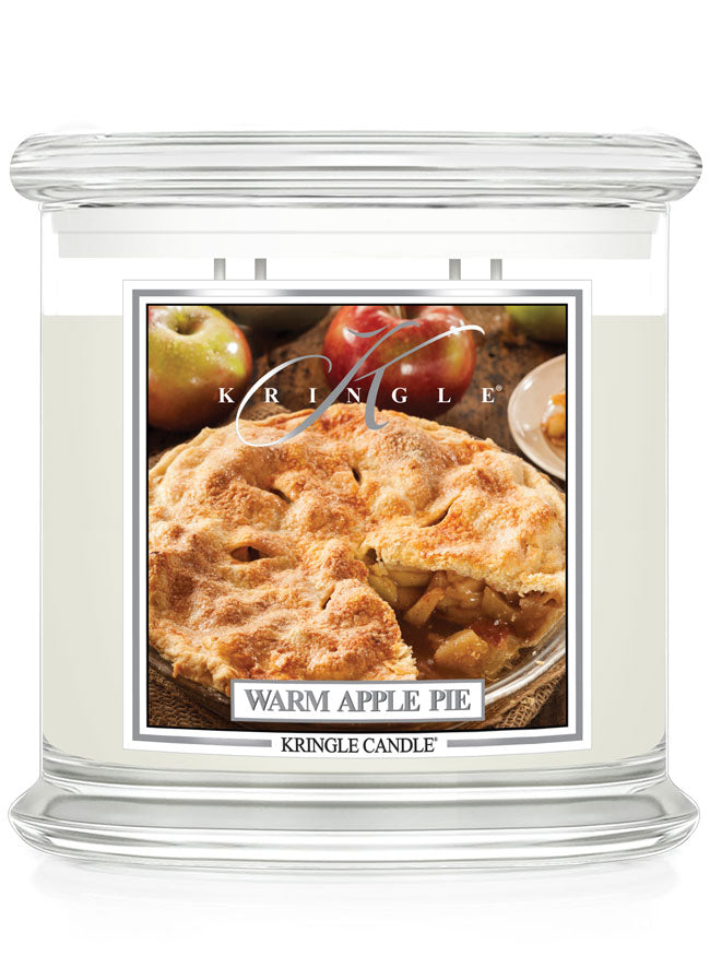 Kringle Candle with 'Warm Apple Pie' packaging on a white background