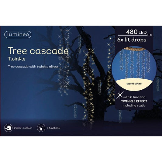 Warm White 8 Function LED Outdoor Cascade Lights - 200cm