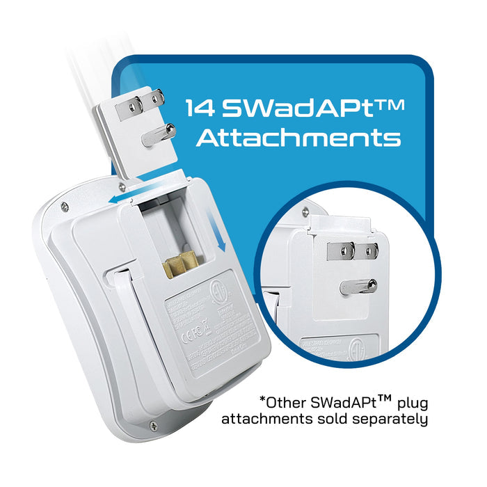 World-Way 13 Travel Adapter Kit | 1 USB-A, 1 USB-C and 1 PD 35W USB-C port and cable + 2 US Outlets - Grounded (WPS-2B+ALL)